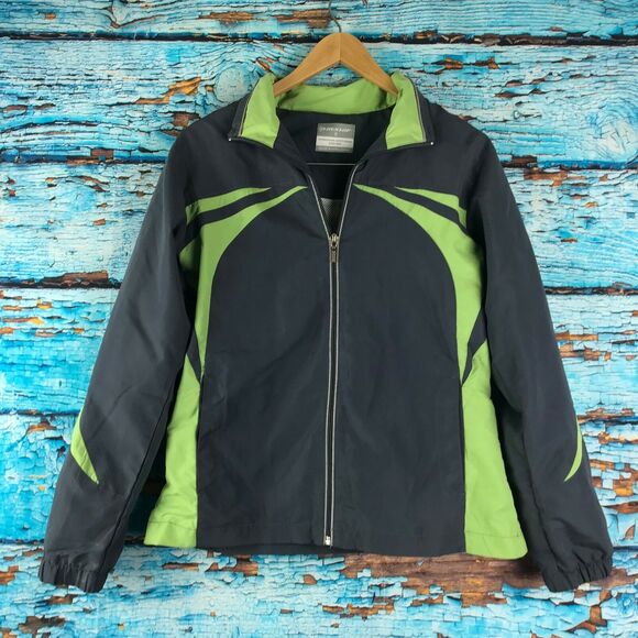 Dunlop Womens Jacket Gray Green Athletic Small Full Zip 100% Polyester - Picture 5 of 6